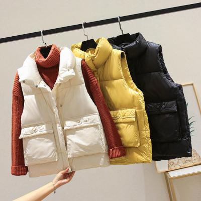 China Winter Warm Breathable Women Vest Sleeveless Vest Plus Size Down Vest Cotton Padded Tangerine Collar Sleeveless Female Vest Vest Waistcoat for sale