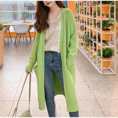 China Plus Size Breathable Cardigan Thick Knitting Sweater Loose Fit Fashion Autumn Winter Tide The New V Neck Long Sleeve Women for sale