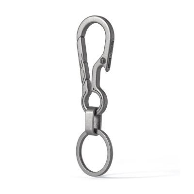 China KeyUnity KM01 EDC Titanium Metal Key Chain Clip with Bottle Opener, Quick Release Carabiner Ring Key Holder for Men for sale