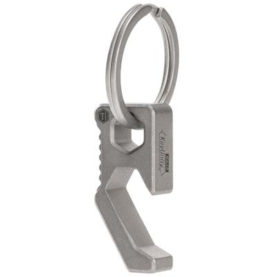 China Custom Hot-selling Metal EDC Outdoor Keychain 2 in 1 Mini Titanium Beer Opener for Men for sale