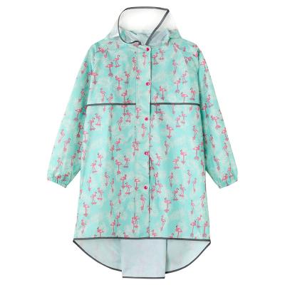 China Custom Digital Printed Kids Raincoat Hooded Singlet Cheap Rainwear Zipper Up Rain Wear Lightweight Children Raincoats for sale