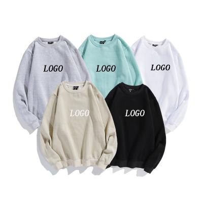 China 100% High Quality Printing Unisex Blank Sweatshirt Hoodies LOGO Pullover Crew Neck Oversize Cotton Wholesale Viable for sale