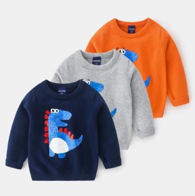 China 2020 Anti-wrinkle Toddler Boy Winter Knit Dinosaur Cartoon Sweater Clothes 2-6 Years Old for sale