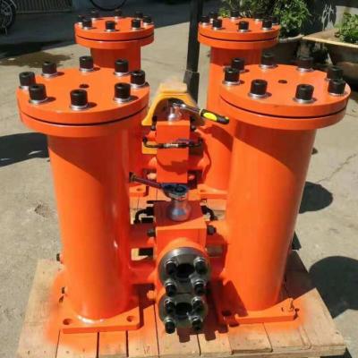 China Full carbon steel and stainless steel in features pressure duplex hydraulic return oil strainer for continuous hydraulic system filtration for sale