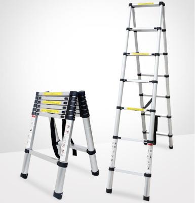 China Folding Ladders 3.2m 10.5ft Household Telescopic Ladder Lift Staircase Folding Straight Aluminum Alloy Engineering Ladder 11 Steps for sale