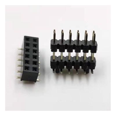 China Factory sale PCB board signal panel transmission connector hot plastic shell copper alloy 2*6 SMT female connector Pin header/female header for sale