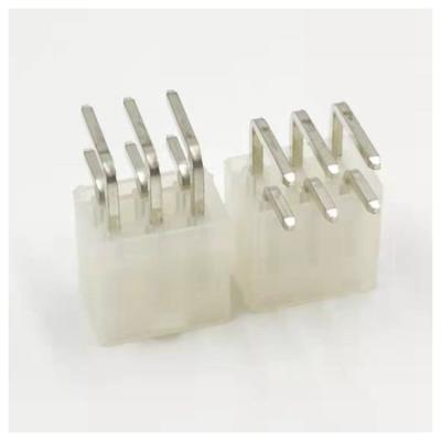 China Hot White Customized Contact Selling PA66 Connector With High Transmission Current 4.2MM 90 Degree 2*3pin Connector ATX Power Connector for sale