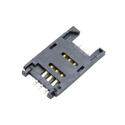 China SIM Card Connector SMT Hinged Lid Type Plastic SIM Card Socket 6P H=2.5mm SIM Card Connector for sale