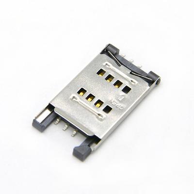 China SIM Card Connector SMT Hinged Lid/Hinge Type SIM Card Socket 6P H=2.5mm SIM Card Connector for sale