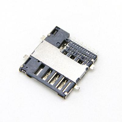 China SIM Card Connector Push-Push Type micro SIM Card Socket micro ultra-thin 7P PCB H=1.1mm for sale