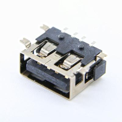 China PCB Connector USB 2.0 Type A Female 4 Pin SMT USB A Socket USB-A Socket (USB TYPE-A) Receptacle 10mm Connector Heat Resistant For Charging for sale