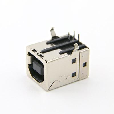 China USB 2.0 Type-B PCB Connector Receptacle Connector USB-B Receptacle (USB TYPE-B) Pin Horizontal Through Hole USB B Female 4 Connector 90 Degree for sale