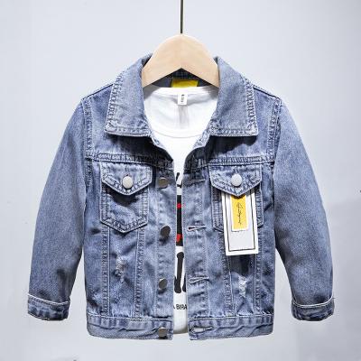 China Anti-wrinkle spring clothing boys denim fashion ripped denim jacket wholesale for sale