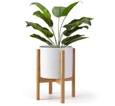 China Sustainable Eco-Friendly Indoor Outdoor Adjustable Bamboo Wooden Potted Plant Stand Bamboo Plant Stand for sale