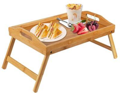 China Folding Serving Tray Laptop Tray Customer Bamboo Table Tray Bed Application for sale