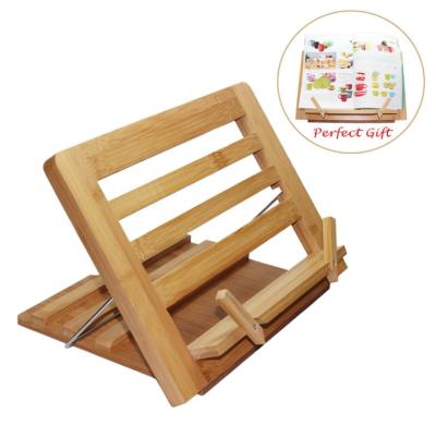 China (Size)Adjustable Bamboo Notebook Stand Laptop Stand Book Holder Phone Stand for sale