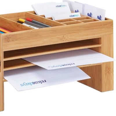 China Bamboo Desk File Organizer For Office Supplies Storage& Desk Accessories Customer Request for sale