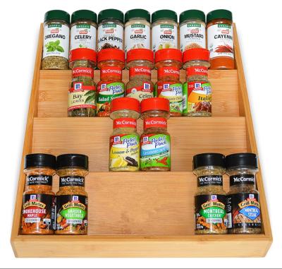 China Sustainable Kitchen Storage Organizer Drawer Organizer Bamboo Spice Rack for sale