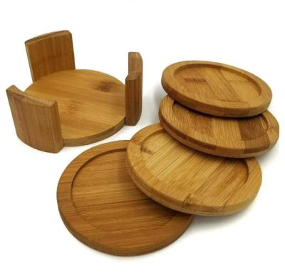 China Sustainable Bamboo Coaster Set Bamboo Coasters for sale