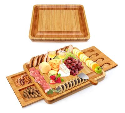 China Sustainable cheese servers with hidden drawer cheese serving tray for sale