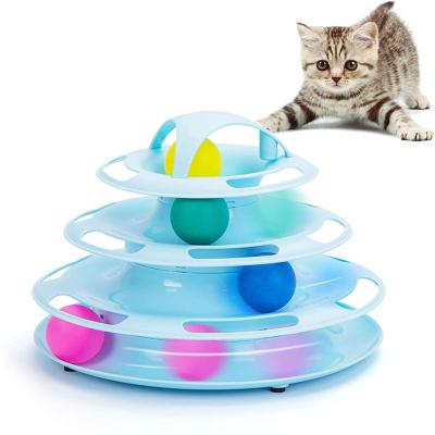 China Small Viable Funny Pet Cat Toy Cute Animals Circle Turntable Ball Toys Interactive Game Toys For Cat for sale