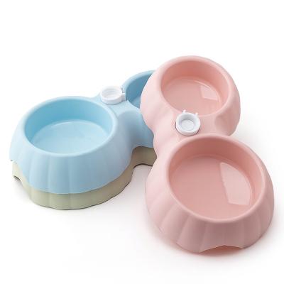 China Sustainable Wholesale Pumpkin Cat Bowl Feeder Dog Plastic Pet Water Dispenser Drinking Bowl for sale