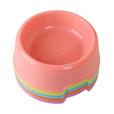 China Viable Dog Bowls Durable Feeder Cat Puppy Feeding Dish Round Pet Feeding Supplies Dish Plastic Bowl Random Color Plastic Bowl for sale