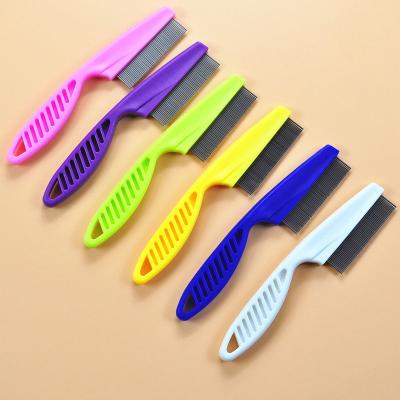 China Newest Sustainable Pet Supplies Comb Stainless Steel Needle Flea Comb Pet Flea Tick Remover For Cat And Home Dog Comb for sale