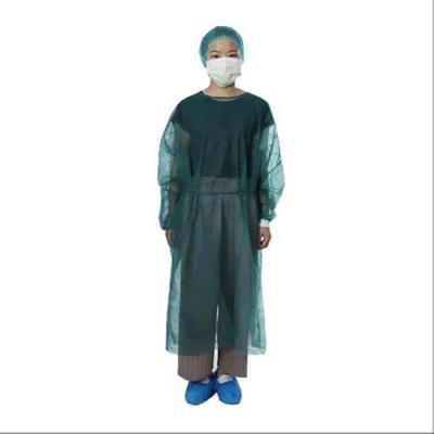 China Breathable Disposable Surgical Gown PP Sterile Isolation Clothing Green Surgical Gown for sale