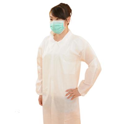 China Breathable Disposable Polypropylene Overcoat / Lab Nonwoven Coat for sale