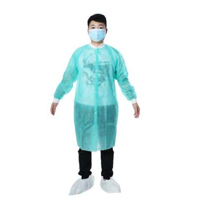 China Disposable Breathable Nonwoven Dustproof Lab Coats for sale