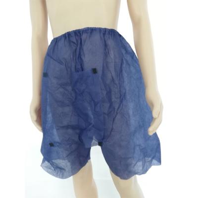 China Elastic Disposable Boxer Shorts Disposable Waist Nonwoven Exam Pants for sale