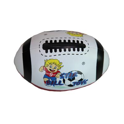 China Rebounding 8 Inch Wholesale PVC Soft Stuffed Rugby Ball , Custom Leather Football Toy for sale