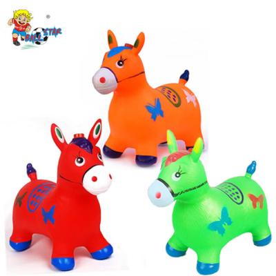 China Toy Wholesale Educational Baby Inflatable Toys Riding Animal Toys PVC Pony Jumping Animal Horse for sale