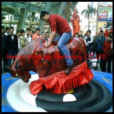 China Giant Mechanical Rodeo Bull With Inflatable Mattress Interactive Game In Amusement Park for sale