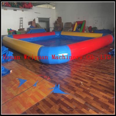 China PVC 0.9 yellow and red color inflatable swimming pool large inflatable pool for sale for sale