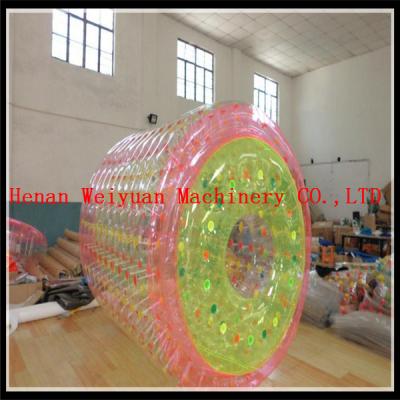 China PVC1.2MM Colorful 2.2m hot air welding  Floating Kids Toys colorful  Inflatable water roller ball for water pool for sale