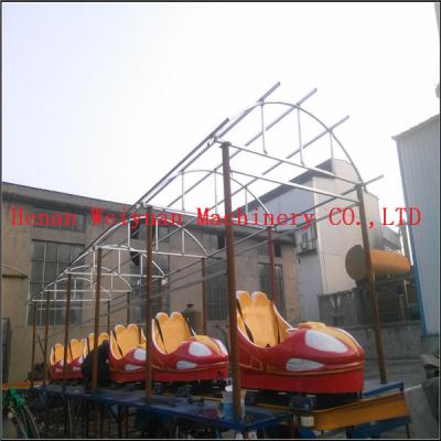 China kiddie car games outdoor funfair playground sliding dragon roller coaster rides without motor for sale