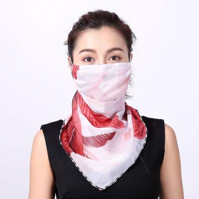 China Cotton Summer Mask Fashion Wholesale Printing Neck Outdoor Recycling Female Oversized Mask Driving Sunshade Sunscreen Mask for sale