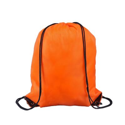 China Waterproof Cheap Nylon Drawstring Bags 210d Pull String Printing Logo Drawing String Bag Backpack Custom Made With Single Double Sided Printing for sale