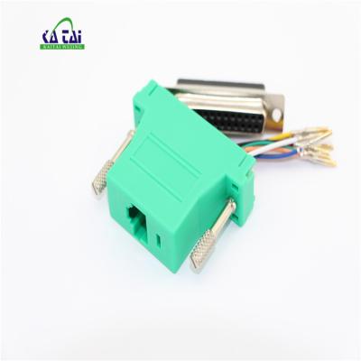 China Power Plug RJ45 To Modular Way DB25 Male Pins Serial Adapter RJ45 To DB25 for sale