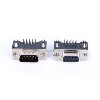 China Microwave Sub D series db9 db15 db25 db37 db44 pin male right angle connector for sale