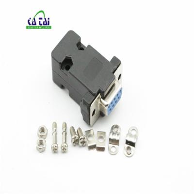 China D-under hood RF plastic DB9 with hood plastic female/male connector db9 male connector cover for sale