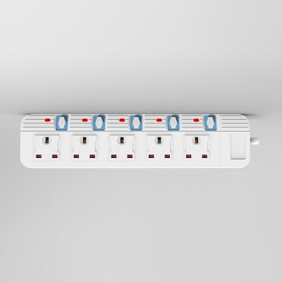 China 2020 Super Hot Selling Independent Switch And Light 5 Way Extension Lead Eu Power Socket Power Safe Strips for sale