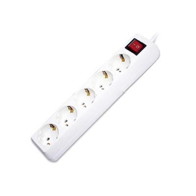 China Convenient Safety 10/16A EU Type 5 Way Electrical Power Strip Extension Socket With Switch for sale