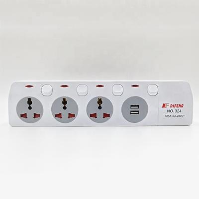 China Independent Switch And Lightweight Universal Usb Output Extension Socket Power Strip Protector With Usb Ports for sale