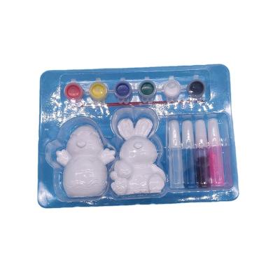 China DIY paiting for kids education toys DIY pot painting 3D rabbit model homemade toys painting toy set for kids for sale