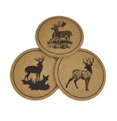 China Viable Home Decor Custom Round The Thick Wooden Cork Round Coaster Cup Wooden Coasters For Wholesale for sale