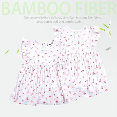 China Fashion Breathable Bamboo Fiber Casual Dresses Eco Flower Printing Girls Summer Dresses for sale