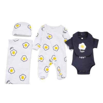 China Anti-wrinkle Wholesale 5 Piece 100% Cotton Printing Baby Clothes Gift Set Newborn for sale